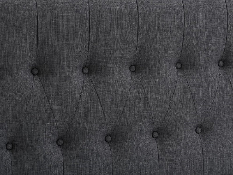 Heartlands Furniture Tahiti Grey Fabric Bed Frame Upholstery detail-Better Bed Company 