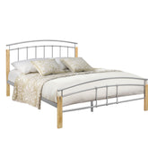 Heartlands Furniture Tetras Silver & Beech Metal Bed-Better Bed Company 