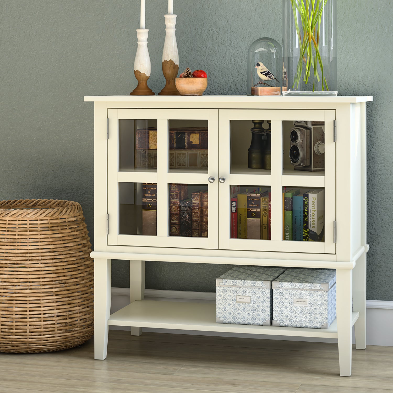 Dorel Home Franklin 2 Door Storage Cabinet White-Better Bed Company