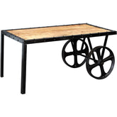 Indian Hub Cosmo Industrial Cart Coffee Table-Better Bed Company 