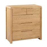Julian Bowen Curve Oak 3 + 2 Draw Chest Of Draws