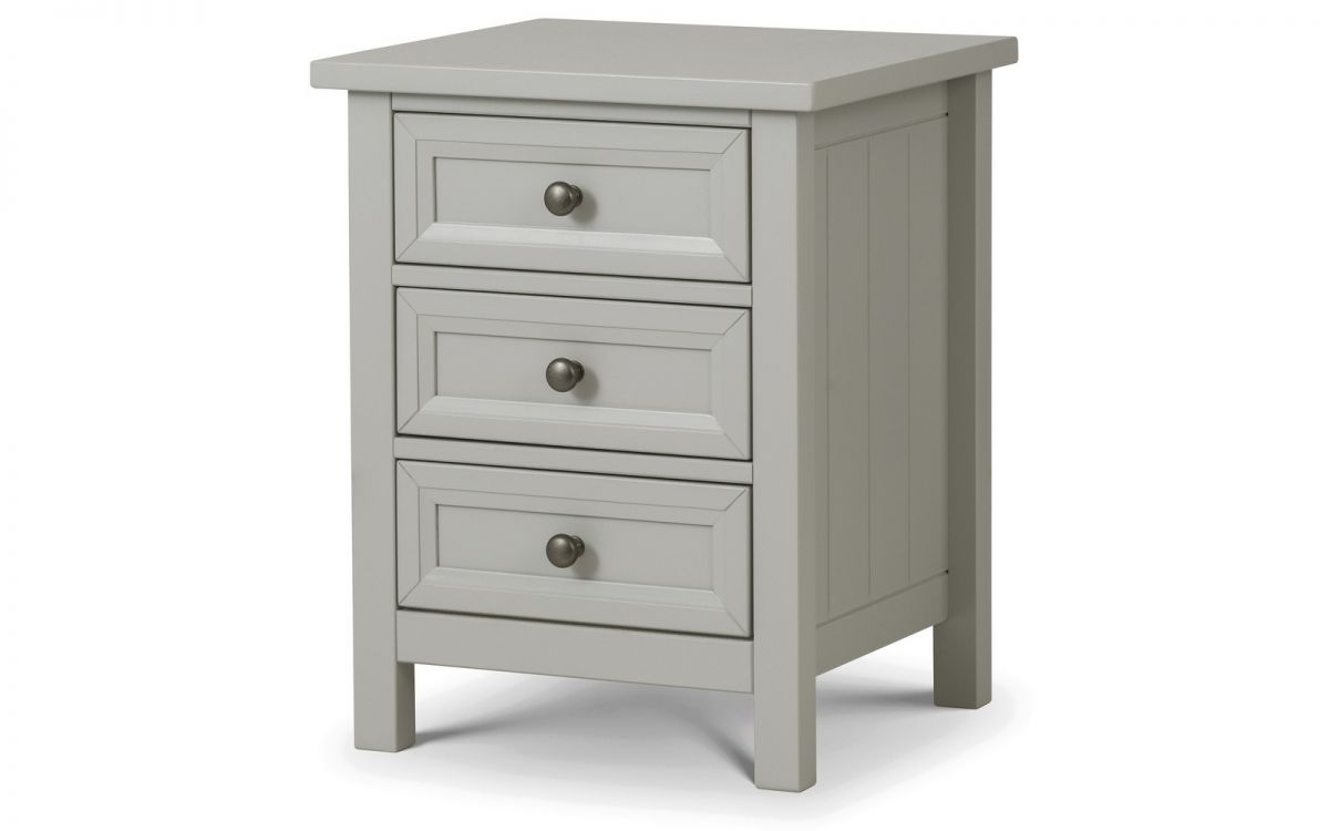 Julian Bowen Maine 3 Drawer Dove Grey Bedside Chest