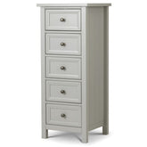 Julian Bowen Maine 5 Drawer Tall Dove Grey Chest