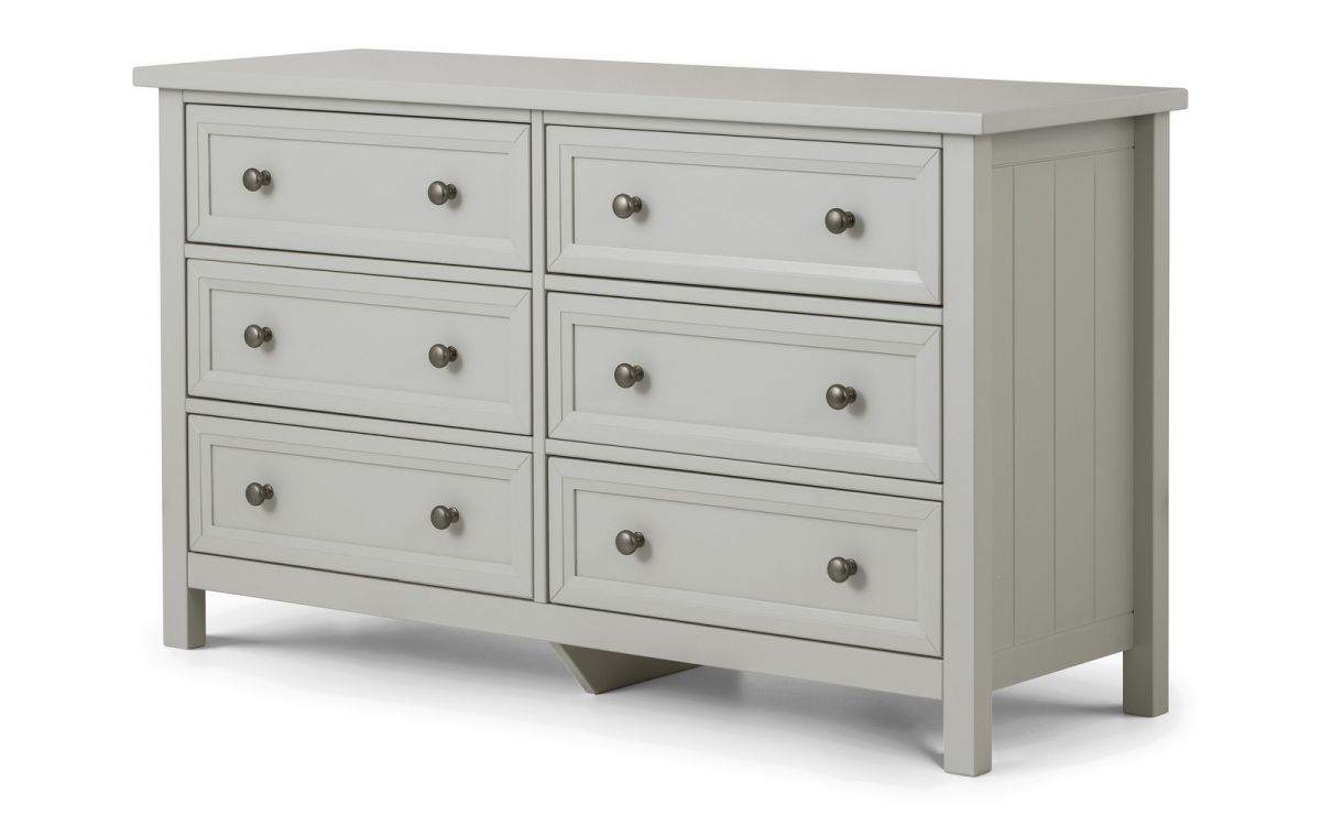 Julian Bowen Maine 6 Drawer Wide Dove Grey Chest