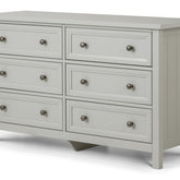 Julian Bowen Maine 6 Drawer Wide Dove Grey Chest