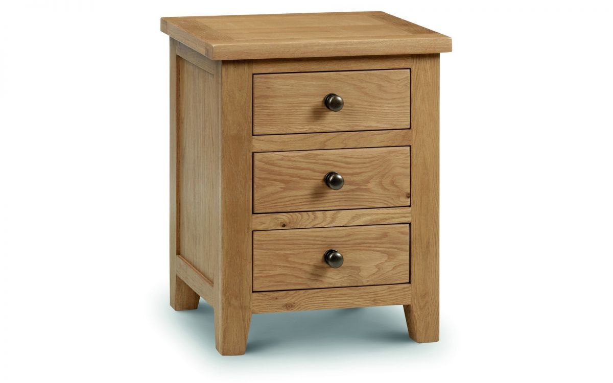 Julian Bowen Marlborough Oak 3 Drawer Bedside