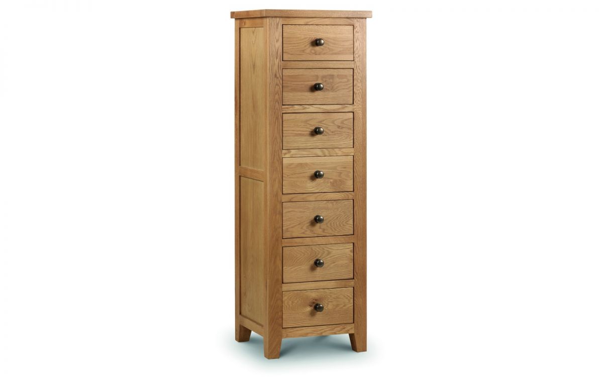 Julian Bowen Marlborough Oak 7 Drawer Tall Chest