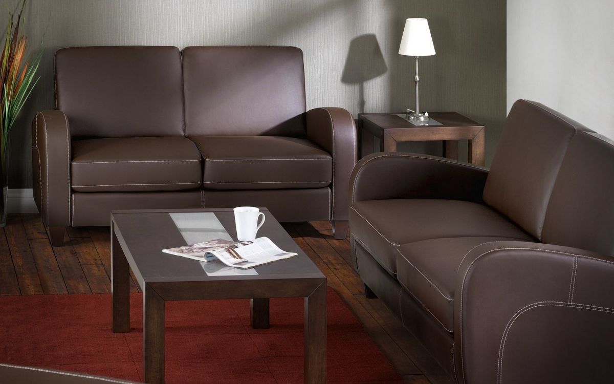 Julian Bowen Vivo 2 Seater Chestnut Faux Leather Sofa