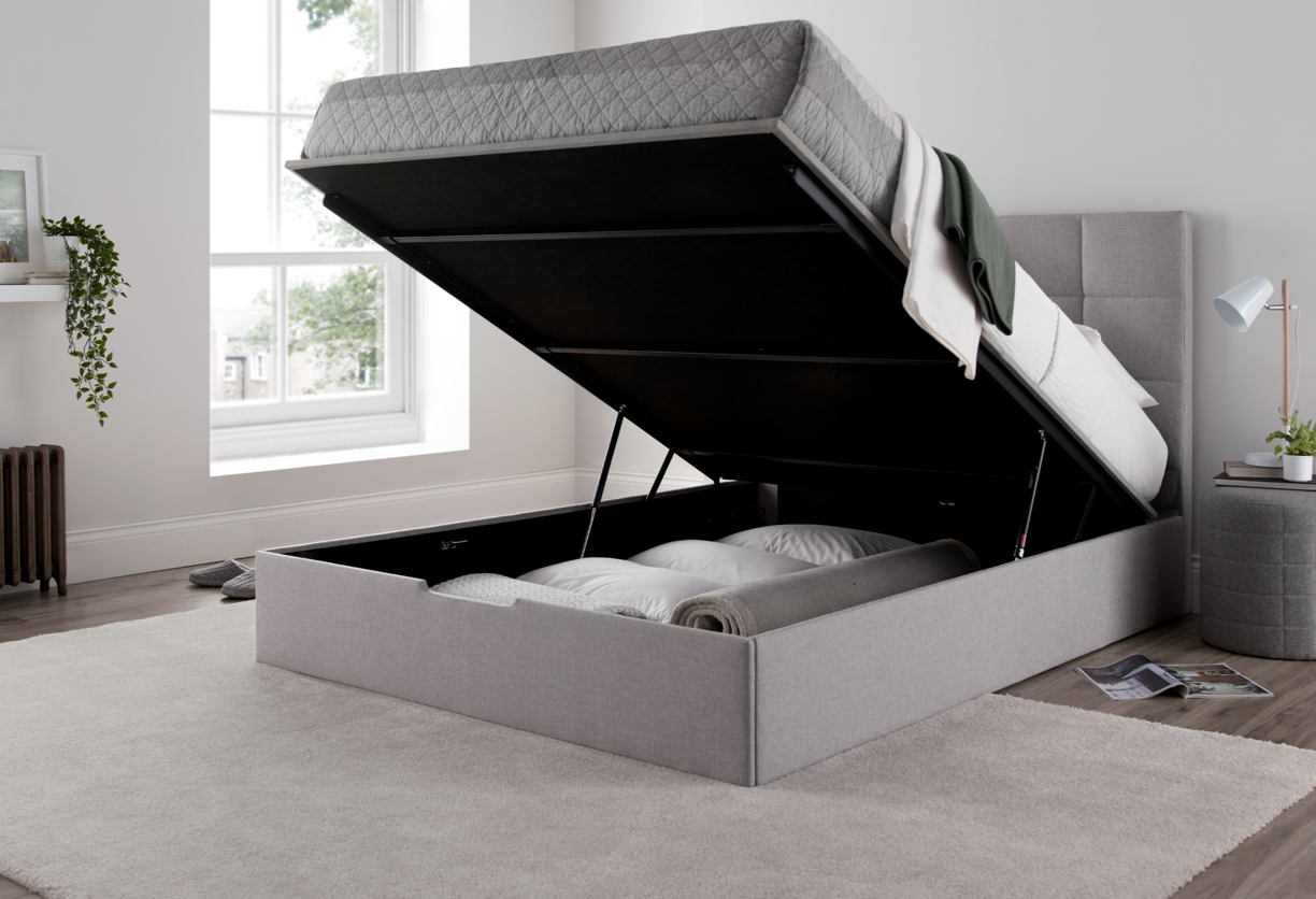 Kaydian Whitburn Spirit Silver Ottoman Bed Frame