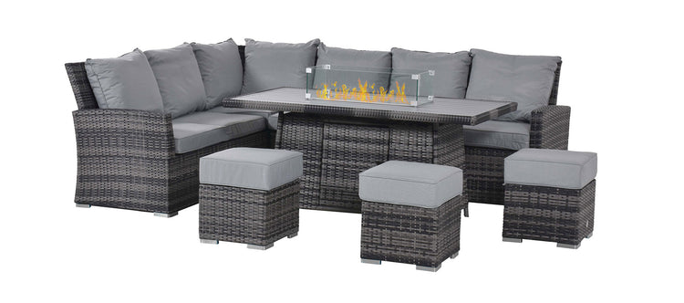 Maze Kingston Corner Dining Set With Fire Pit Table