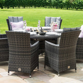 Maze LA 6 Seat Round Rattan Dining Set With Ice Bucket