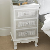 LPD Furniture Brittany 3 Draw Bed Side Table
