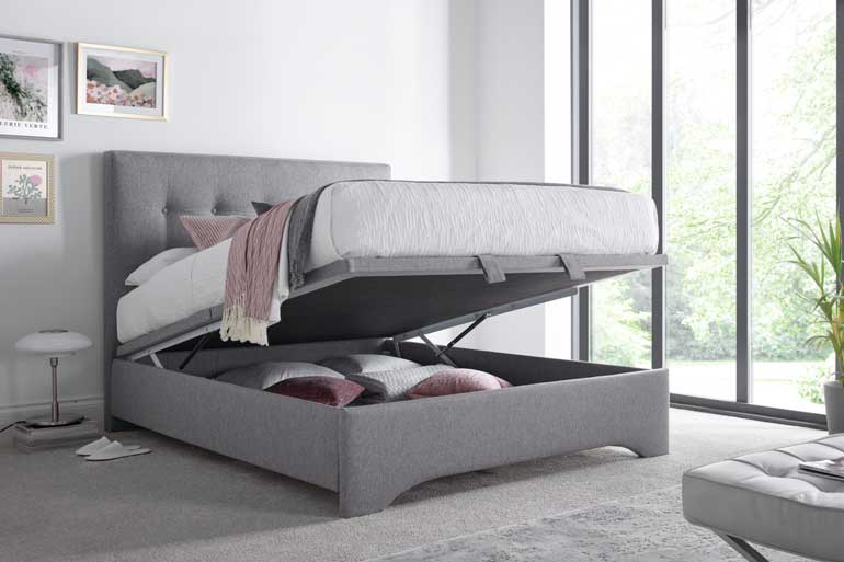 Kaydian Langley Ottoman Bed Frame Light Grey-Better Bed Company