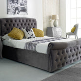 Luccay Silver Fabric Bed