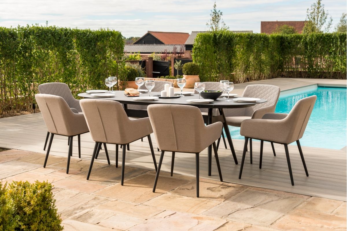 Maze Rattan Zest 8 Seat Oval Dining Set