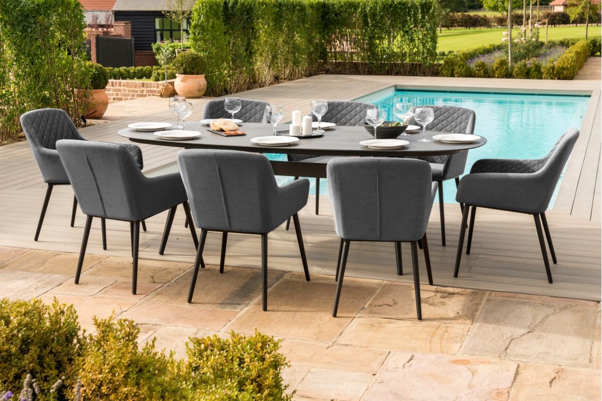 Maze Rattan Zest 8 Seat Oval Dining Set