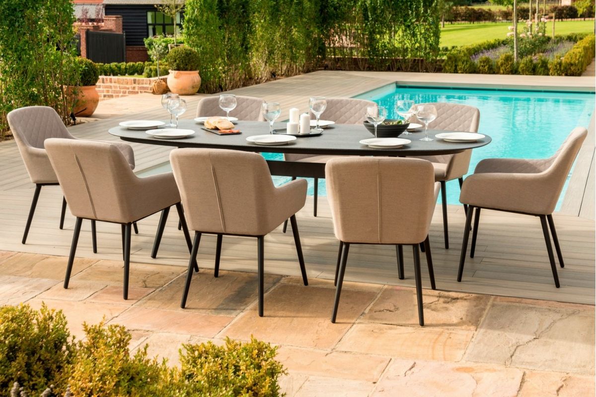 Maze Rattan Zest 8 Seat Oval Dining Set