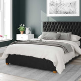 Better Reading Velvet Black Ottoman Bed-Better Bed Company 