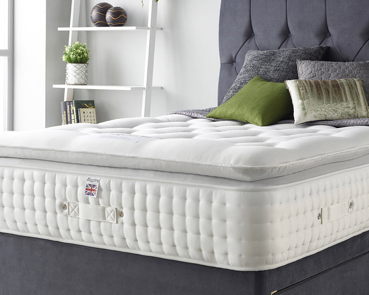 Aspire Natural Alpaca Silk 3000 Pocket Pillowtop Mattress Close Up View-Better Bed Company
