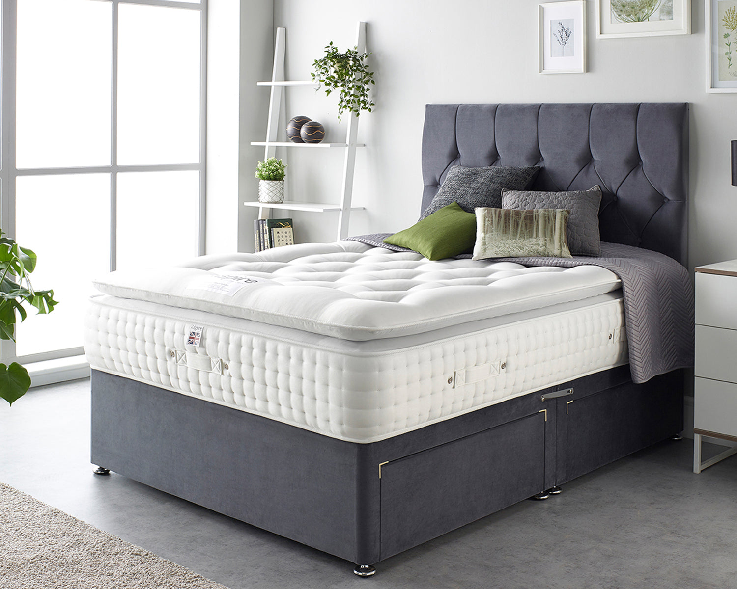 Aspire Alpaca Silk 5000 Pocket Pillowtop Mattress With A Double Bed-Better Bed Company 