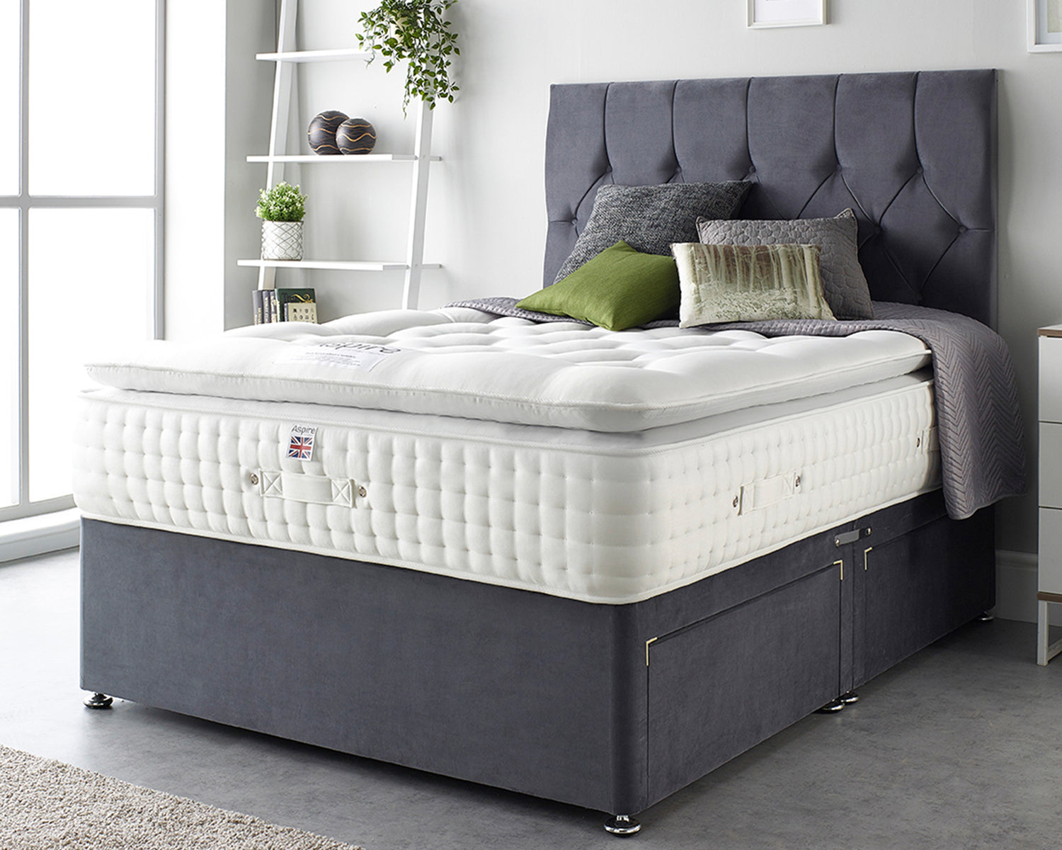 Aspire Alpaca Silk 5000 Pocket Pillowtop Mattress With A King Size Bed-Better Bed Company 