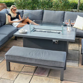 Maze New York Corner Dining Set With Fire Pit Table