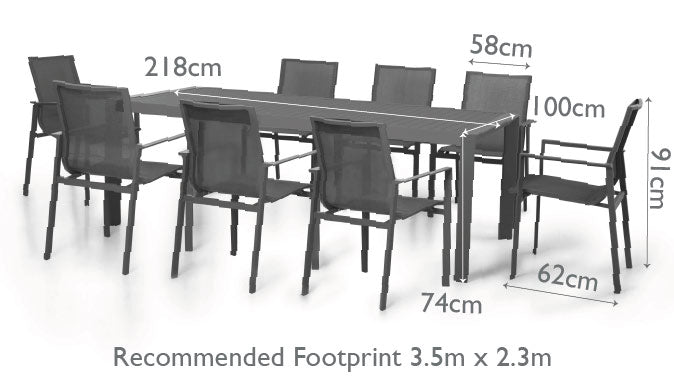 Maze Rattan New York 8 Seat Rectangular Dining Set