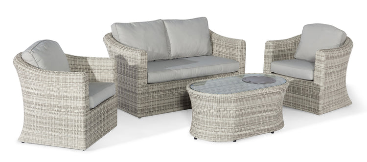 Maze Oxford 2 Seat Sofa Set With Fire Pit Coffee Table
