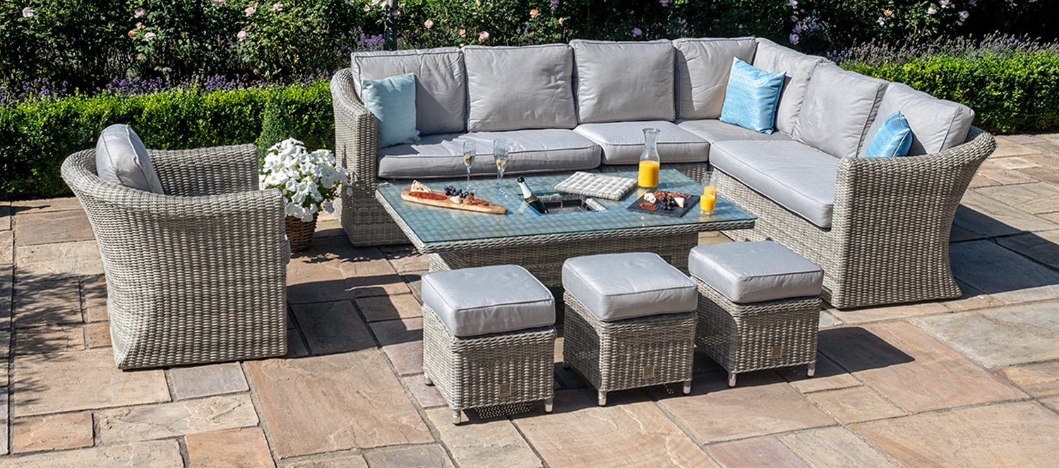 Maze Oxford Deluxe Large Corner Dining Set With Rising Table And Armchair