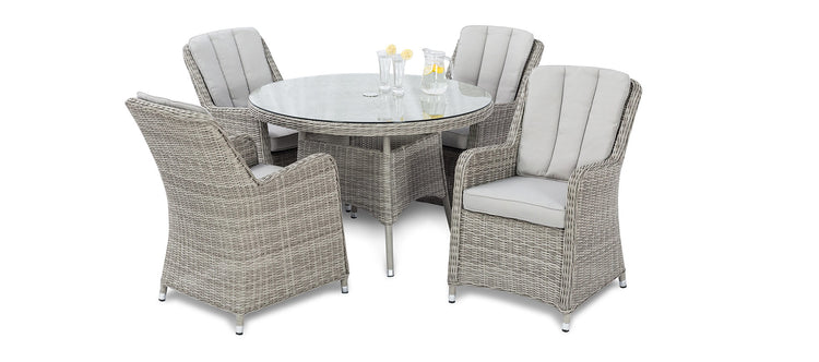 Maze Oxford 4 Seat Round Dining Set With Venice Chairs