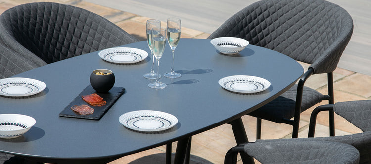 Maze Pebble 6 Seat Oval Dining Set