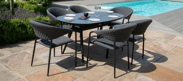 Maze Pebble 6 Seat Oval Dining Set