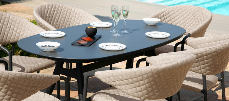 Maze Pebble 6 Seat Oval Dining Set