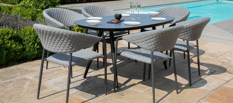 Maze Pebble 6 Seat Oval Dining Set