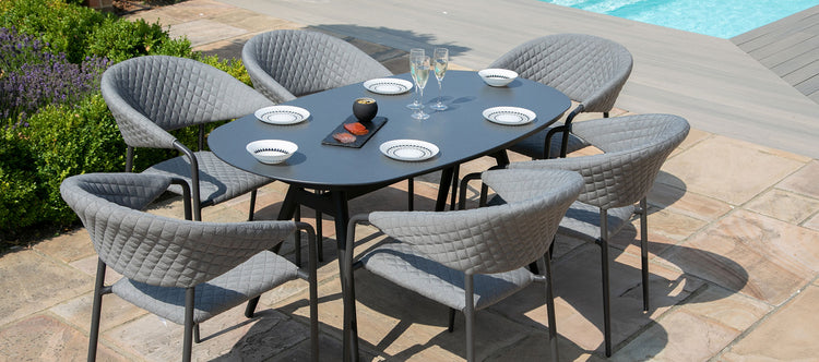 Maze Pebble 6 Seat Oval Dining Set