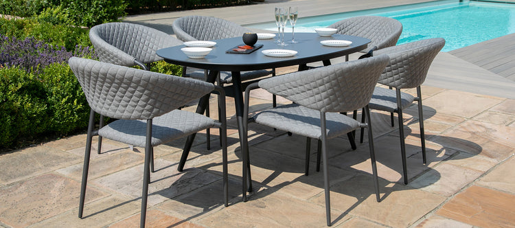 Maze Pebble 6 Seat Oval Dining Set