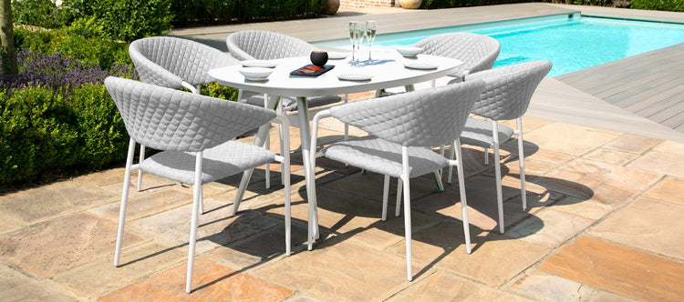 Maze Pebble 6 Seat Oval Dining Set