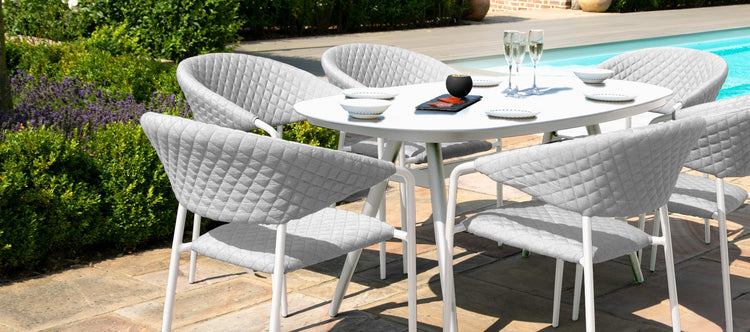 Maze Pebble 6 Seat Oval Dining Set