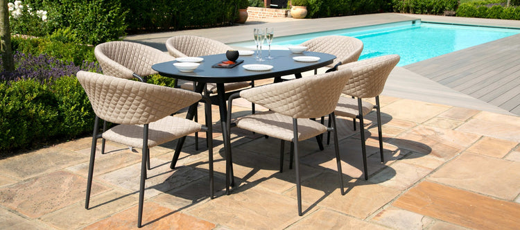 Maze Pebble 6 Seat Oval Dining Set