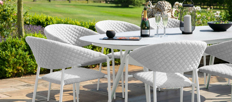 Maze Pebble 6 Seat Oval Dining Set