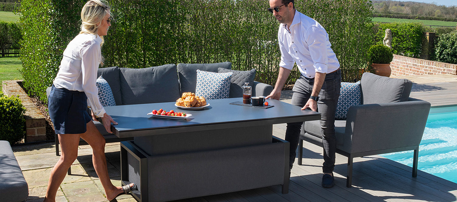 Maze Rattan Pulse 3 Seater Sofa Set with Rising Table Lifted easily-Better Bed Company 