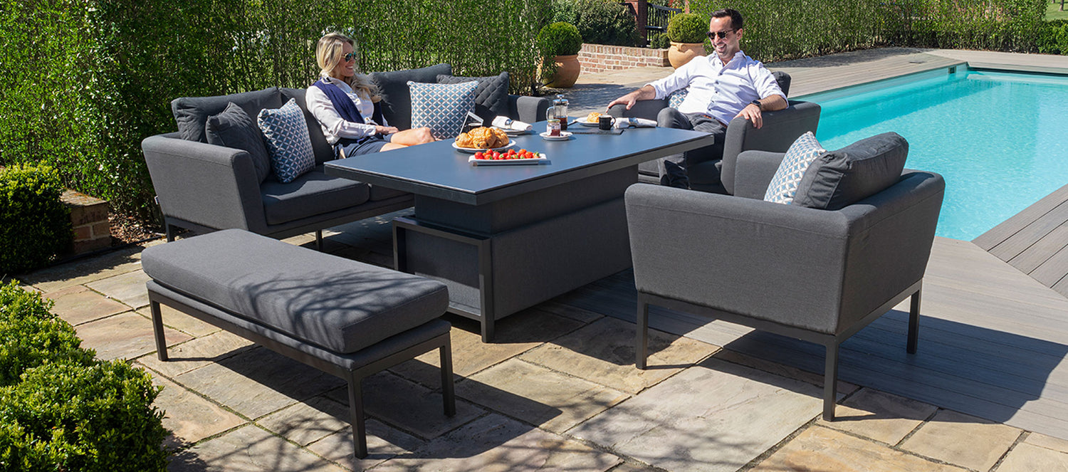 Maze Rattan Pulse 3 Seater Sofa Set with Rising Table Flanelle-Better Bed Company 