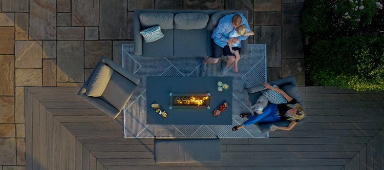Maze Pulse 3 Seater Sofa Set with Fire Pit Table