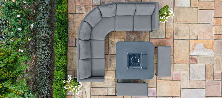 Maze Pulse Deluxe Square Corner Dining Set With Fire Pit