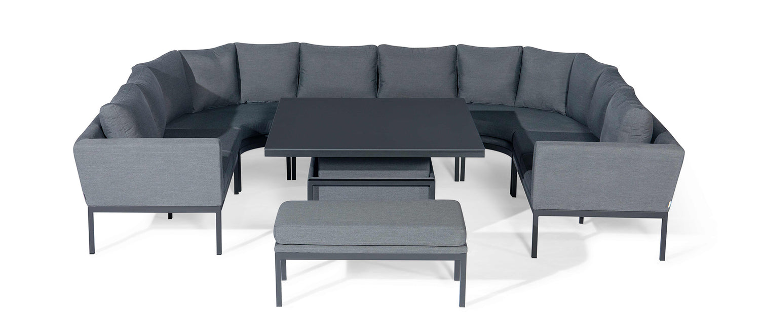 Maze Rattan Pulse U Shape Corner Dining Set with Rising Table Flanelle-Better Bed Company 