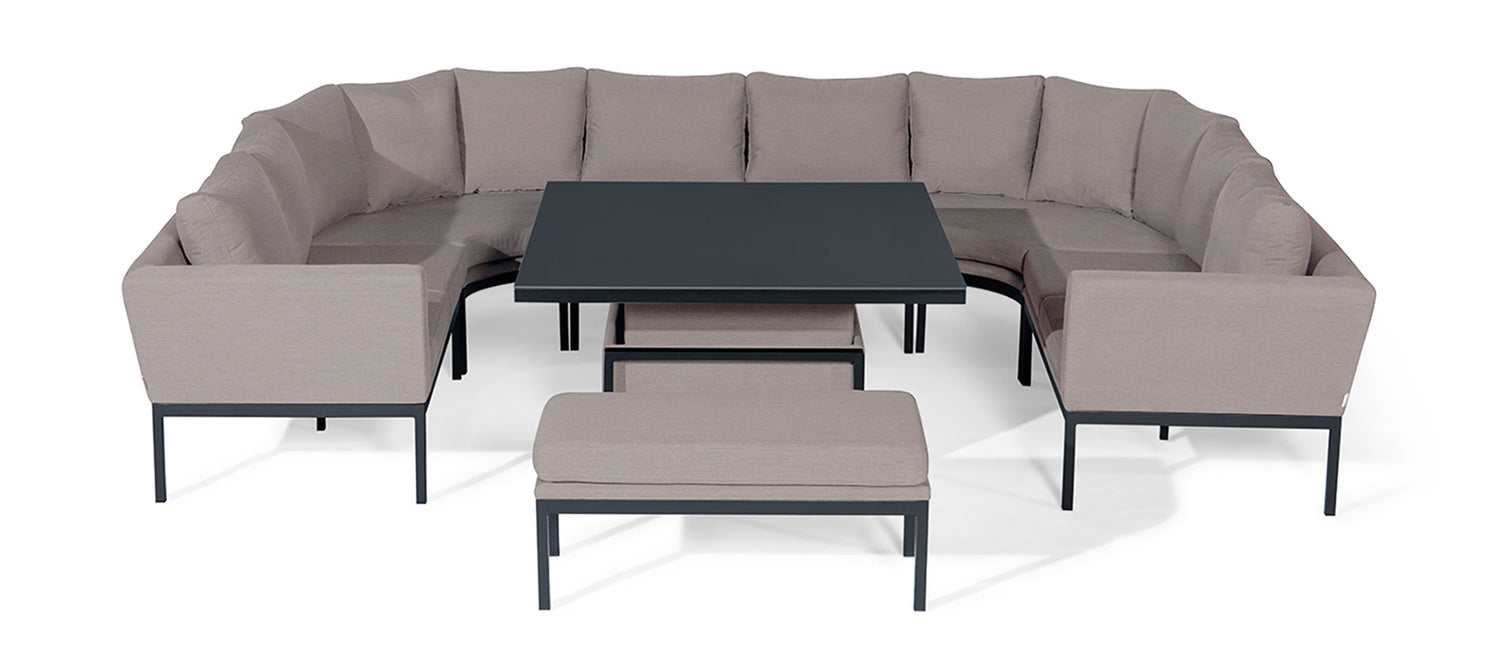 Maze Rattan Pulse U Shape Corner Dining Set with Rising Table-Better Bed Company 