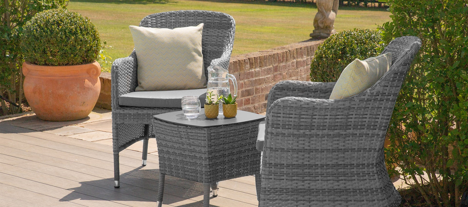 Maze Santorini Bistro Set From Side-Better Bed Company