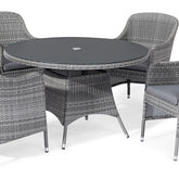 Maze Santorini 4 Seat Round Rattan Dining Set