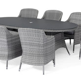 Maze Santorini 8 Seat Oval Rattan Dining Set