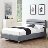 Heartlands Furniture Arco Faux Leather Grey Bed Frame